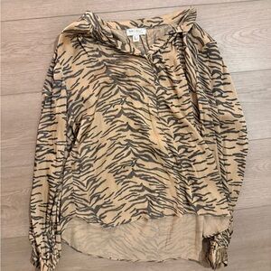 Sheer Zebra Print Blouse